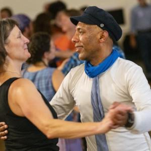 Smiling swings at BFS dance. (Photo courtesy Belfast Flying Shoes)