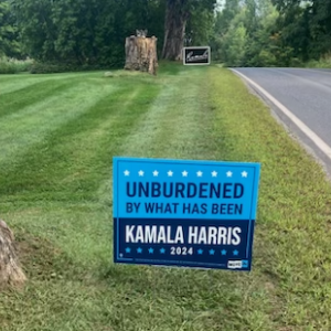 Kamala Harris signs that were stolen from a Camden front yard this past week.