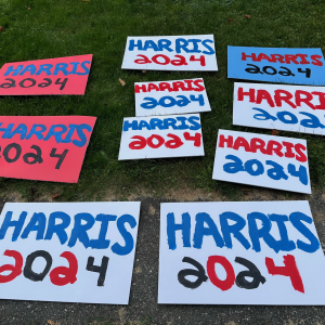 Meanwhile, some Harris supporters are fighting back. After the Harris signs were stolen from the front yard of Marcus Mrowka, he and his family got to work making new signs, Oct. 2. "They can steal our signs but not our spirit," he said.