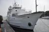 The R/V Atlantic Explorer is at Wotton's Wharf in Boothbay Harbor for a few days before it sets off again. On August 19 water samples were unloaded from the vessel and transported to Bigelow Laboratories. BEN BULKELEY/Boothbay Register