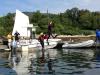 Firefighters jump in for rescue demo