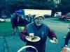 Henry Rowe gets ready to enjoy a sausage sub and a soda. MIKE MARR/Boothbay Register